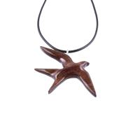 Swallow Necklace, Hand Carved Wooden Bird Pendant, 5th Anniversary Wood Jewelry Gift