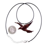 Hand Carved Wood Dove Pendant, Flying Bird Necklace, Wooden Jewelry Gift for Women