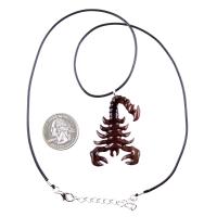 Hand Carved Scorpion Pendant, Wooden Scorpion Necklace, Scorpio Wood Jewelry Totem Spirit Animal