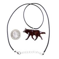 Wooden Wolf Necklace, Hand Carved Wolf Wood Pendant, Totem Spirit Animal, Woodland Jewelry