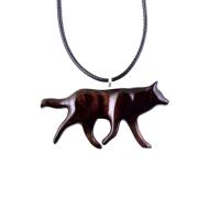 Wooden Wolf Necklace, Hand Carved Wolf Wood Pendant, Totem Spirit Animal, Woodland Jewelry