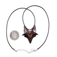 Hand Carved Fox Necklace, Wooden Celtic Fox Pendant, Spirit Animal Totem Wood Jewelry