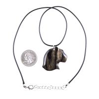 Panther Necklace, Hand Carved Wooden Jaguar Head Pendant for Men Women, Spirit Animal Jewelry