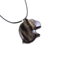 Panther Necklace, Hand Carved Wooden Jaguar Head Pendant for Men Women, Spirit Animal Jewelry
