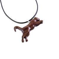 Wooden Lioness Pendant, Hand Carved Wood Lioness Necklace, Spirit Animal Leo Jewelry Gift