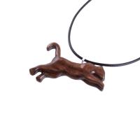 Wooden Lioness Pendant, Hand Carved Wood Lioness Necklace, Spirit Animal Leo Jewelry Gift