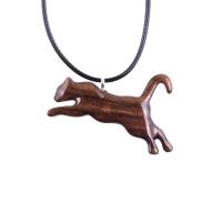 Wooden Lioness Pendant, Hand Carved Wood Lioness Necklace, Spirit Animal Leo Jewelry Gift