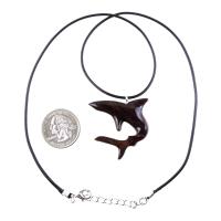 Hand Carved Shark Necklace, Wooden Shark Pendant, Nautical Jewelry Gift for Men