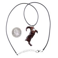 Mountain Goat Pendant, Hand Carved Wooden Goat Necklace, Capricorn Animal Wood Jewelry