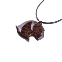 Hand Carved Jaguar Pendant, Panther Cougar Wooden Necklace, Spirit Animal Wood Jewelry Gift