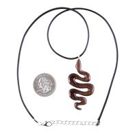 Hand Carved Snake Necklace, Wooden Snake Pendant, Serpent Wood Jewelry