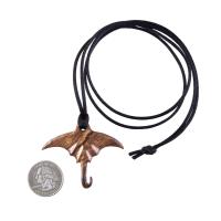 Hand Carved Manta Ray Necklace, Wooden Stingray Pendant, Nautical Mens Wood Jewelry