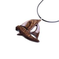 Wood Sailboat Necklace, Hand Carved Wooden Sailboat Pendant, Nautical Boat Jewelry for Men Women