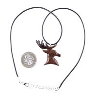 Hand Carved Stag Necklace, Wooden Deer Pendant, Spirit Animal Totem Gift, Woodland Jewelry