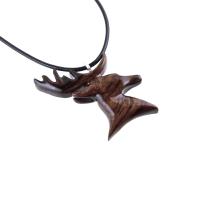 Hand Carved Stag Necklace, Wooden Deer Pendant, Spirit Animal Totem Gift, Woodland Jewelry