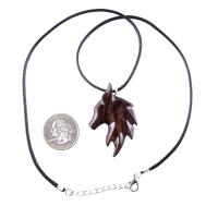 Hand Carved Fox Necklace, Wooden Fox Pendant for Men Women, Spirit Animal Jewelry Gift