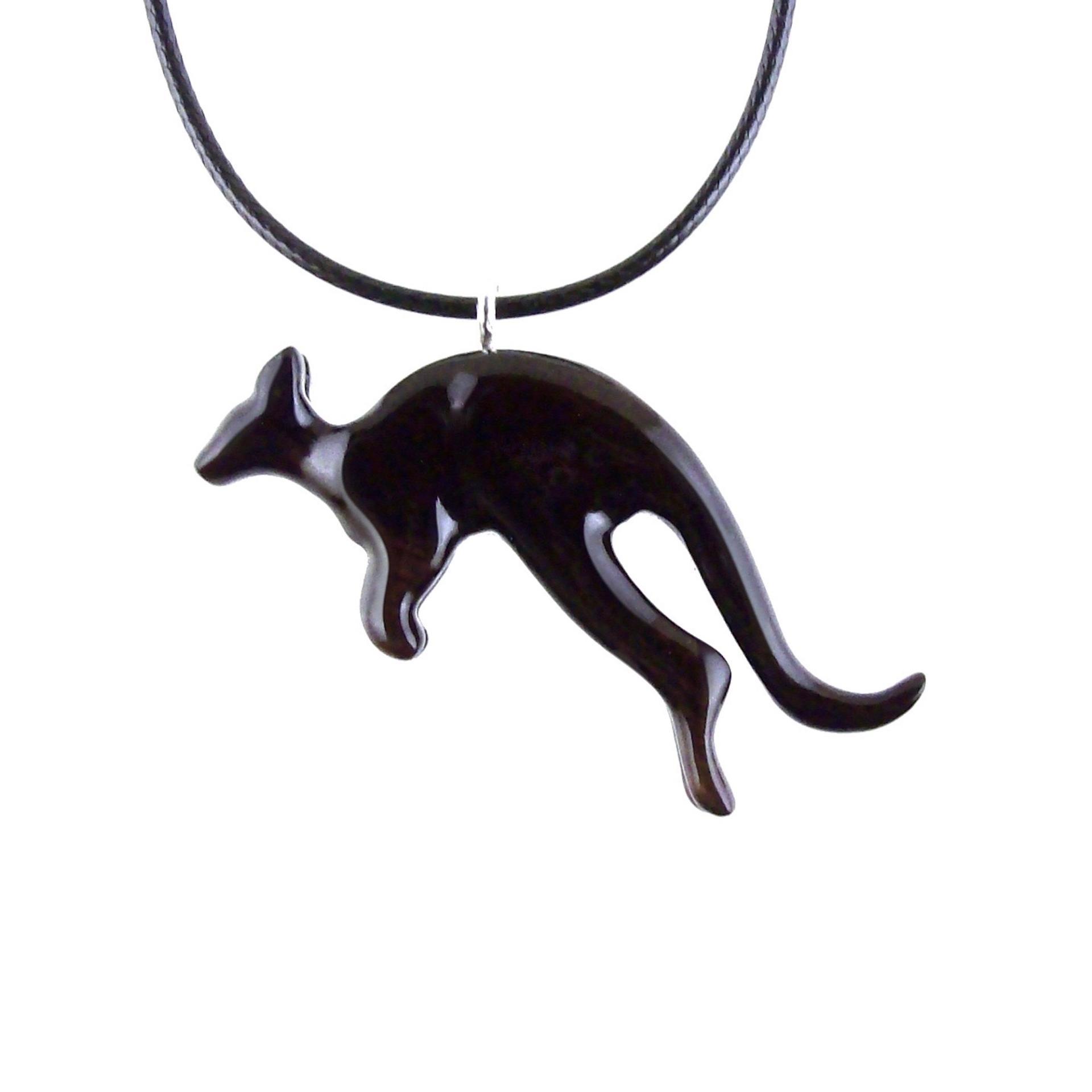 Kangaroo Necklace, Wooden Kangaroo Pendant, Hand Carved Wood  Animal Jewelry Gift for Him Her