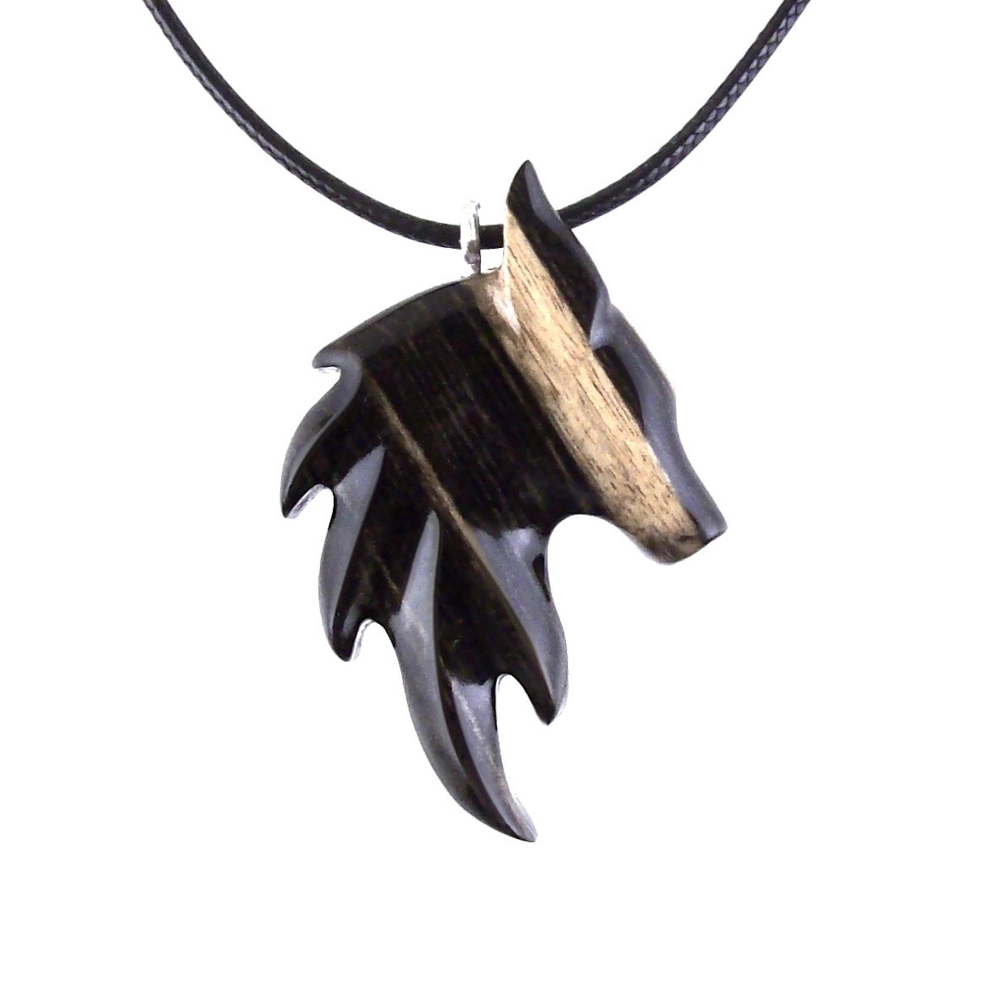 Hand Carved Fox Necklace for Men Women, Wooden Fox Pendant, Totem Spirit Animal Jewelry