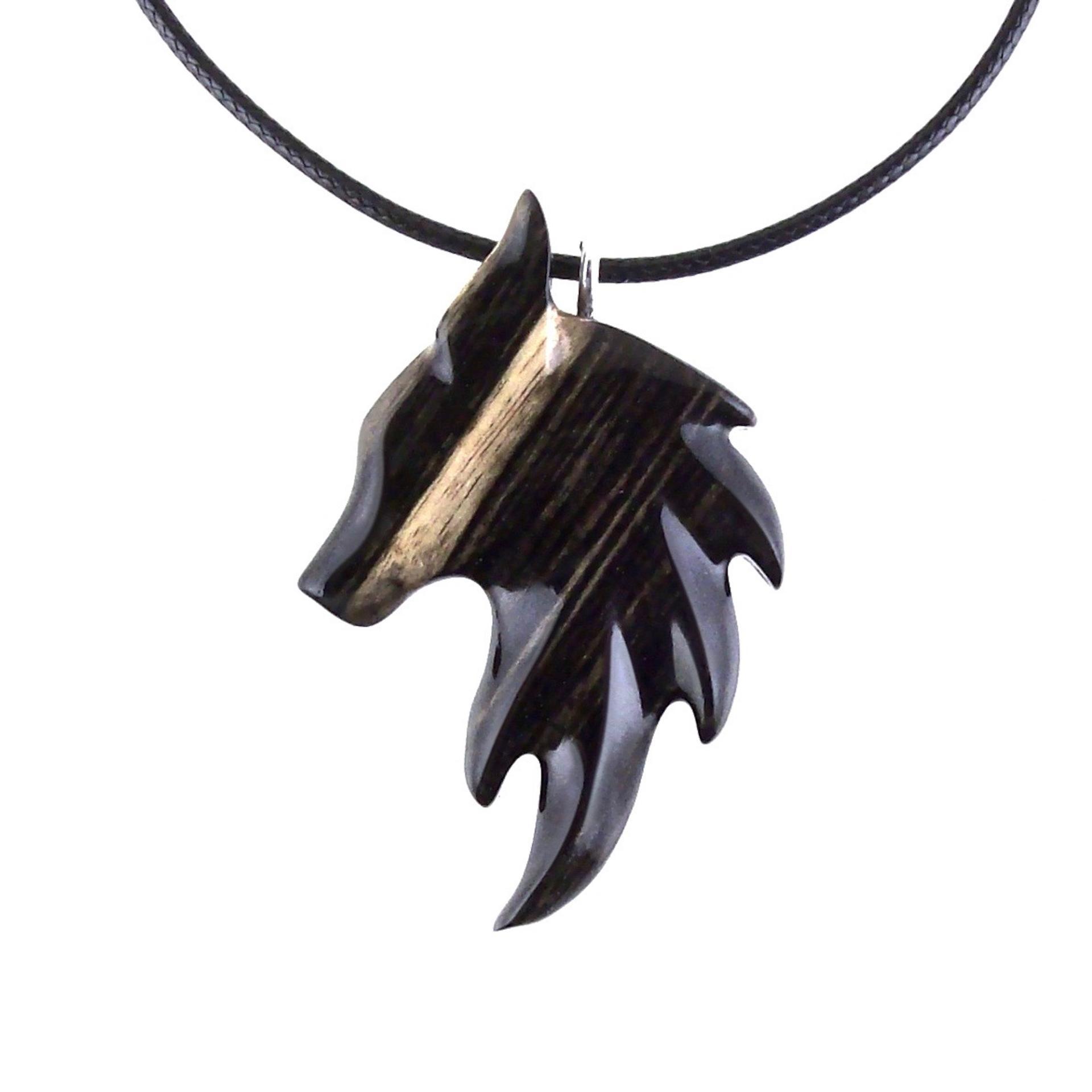 Hand Carved Fox Necklace for Men Women, Wooden Fox Pendant, Totem Spirit Animal Jewelry