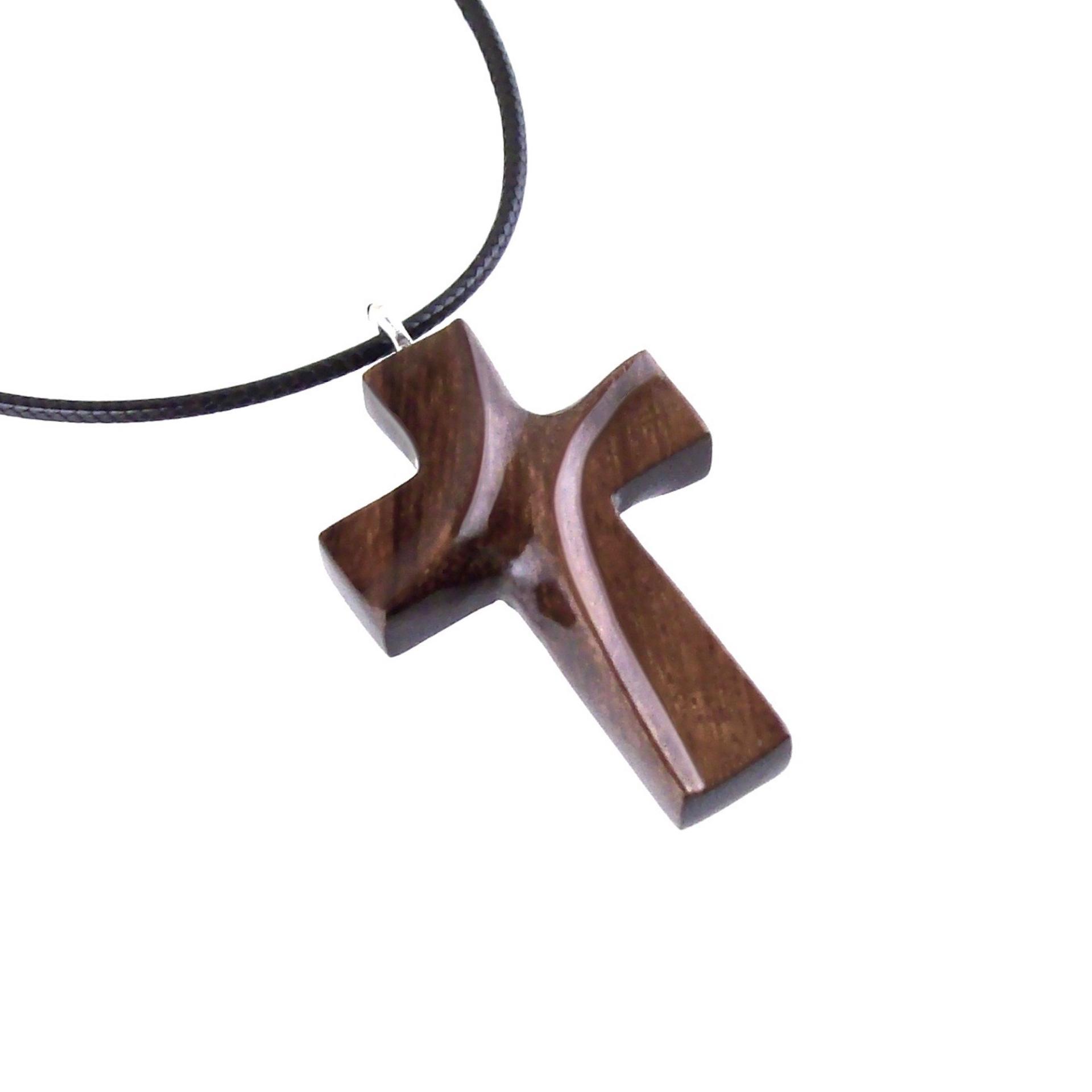 Wooden Cross Necklace, Hand Carved Wood Cross Pendant for Men Women, Christian Jewelry Gift