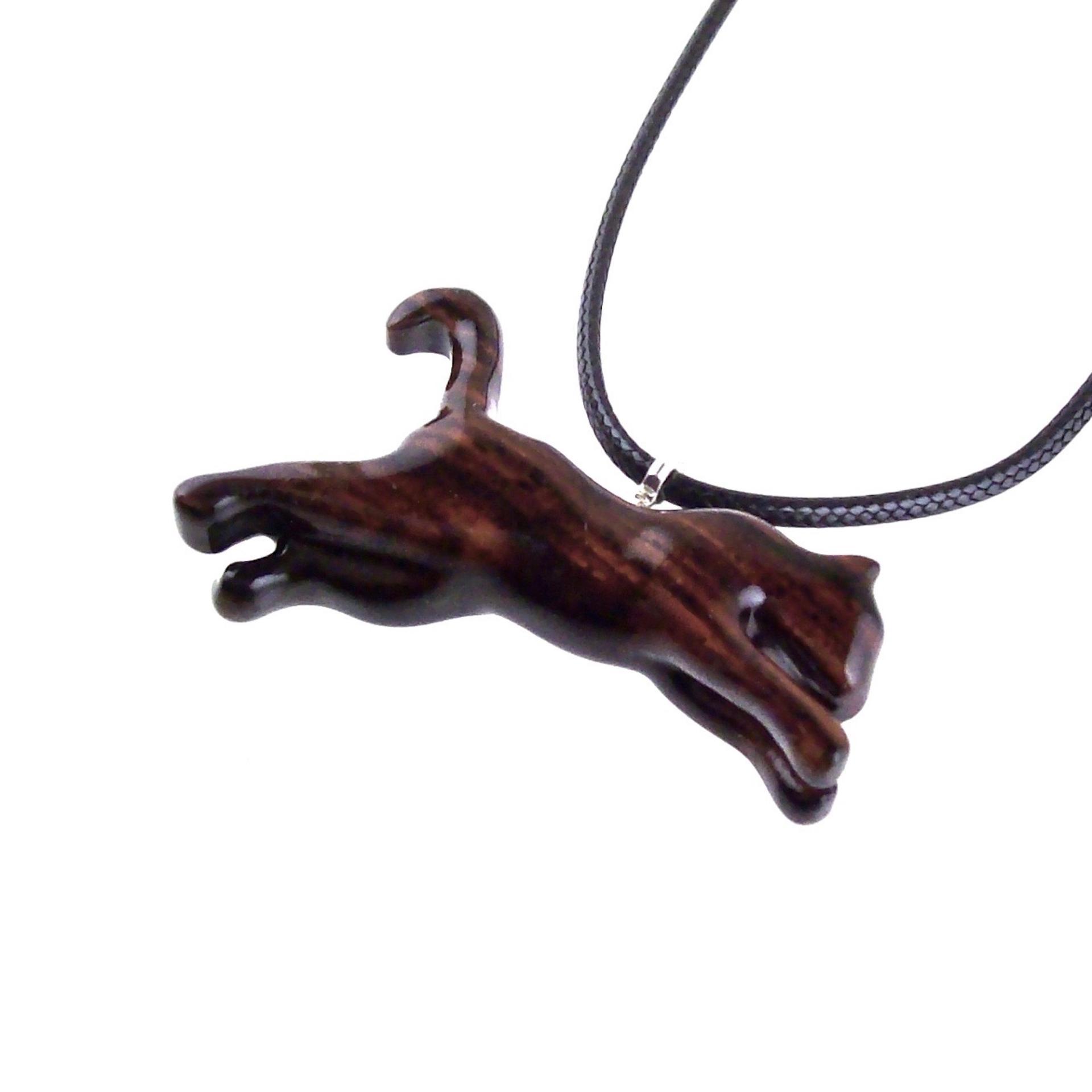 Lioness Necklace, Hand Carved Wooden Lioness Pendant, Totem Spirit Animal Unisex Leo Jewelry