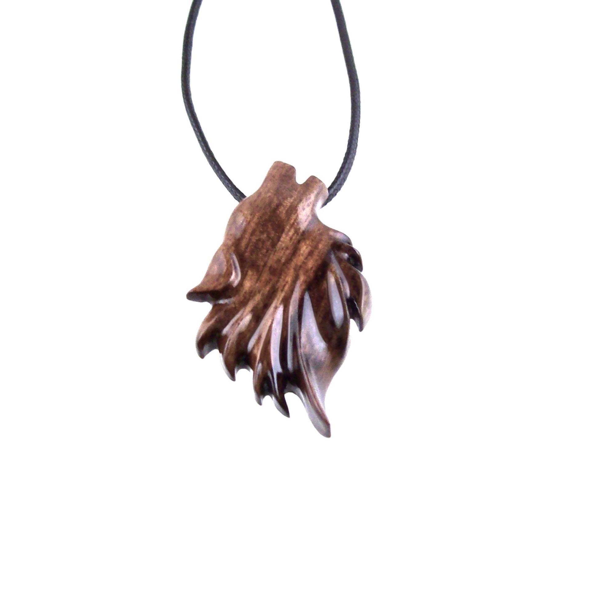 Hand Carved Wolf Head Pendant, Wooden Wolf Necklace, Wood Animal  Jewelry for Men Women