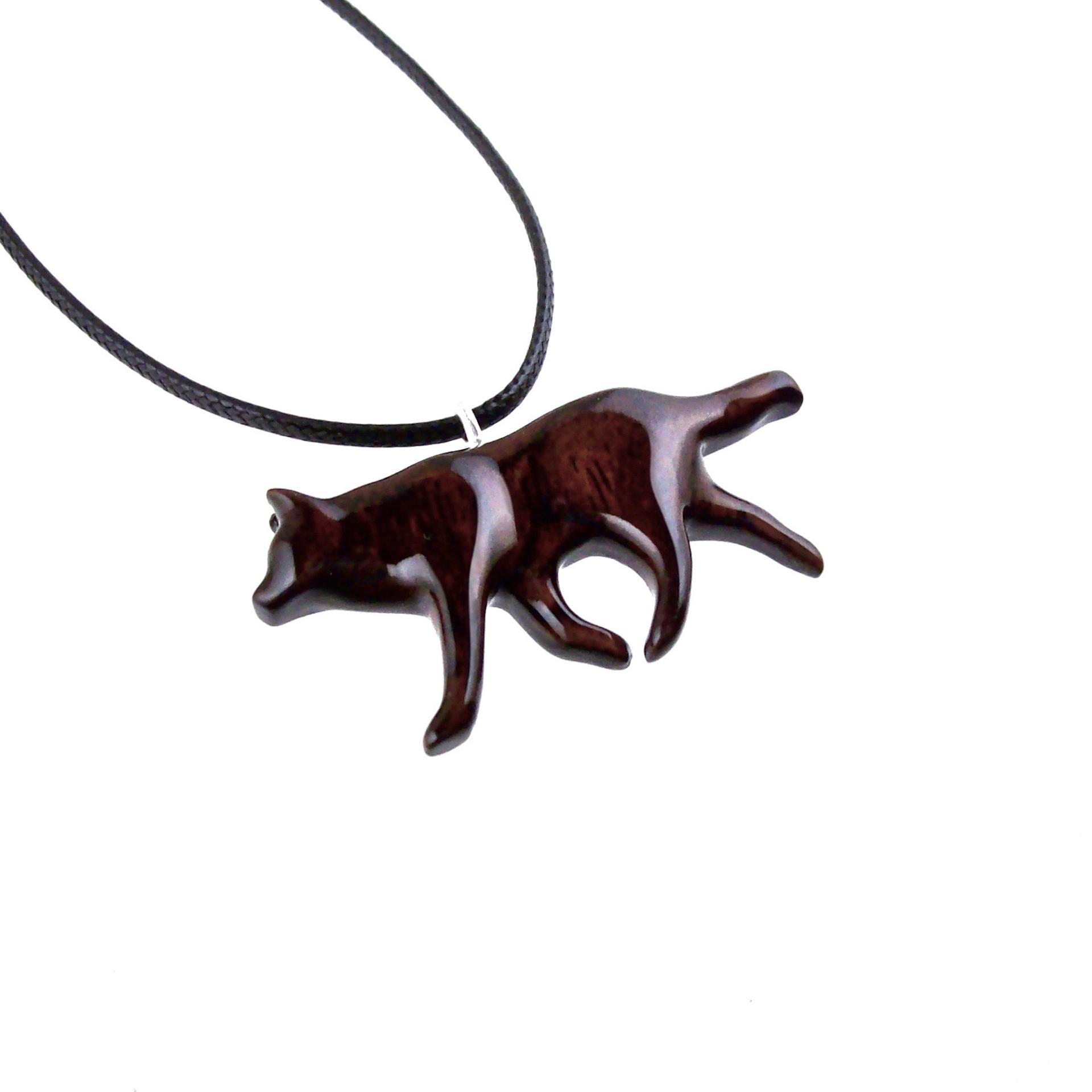 Wooden Wolf Necklace, Hand Carved Wolf Wood Pendant, Totem Spirit Animal, Woodland Jewelry