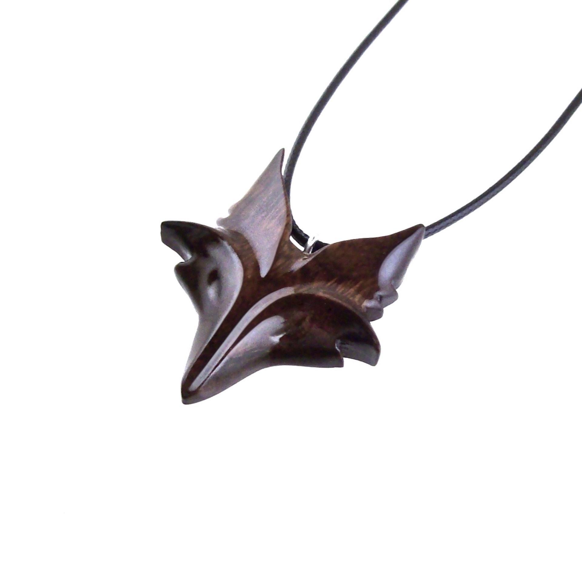 Hand Carved Fox Necklace, Wooden Celtic Fox Pendant, Spirit Animal Totem Wood Jewelry