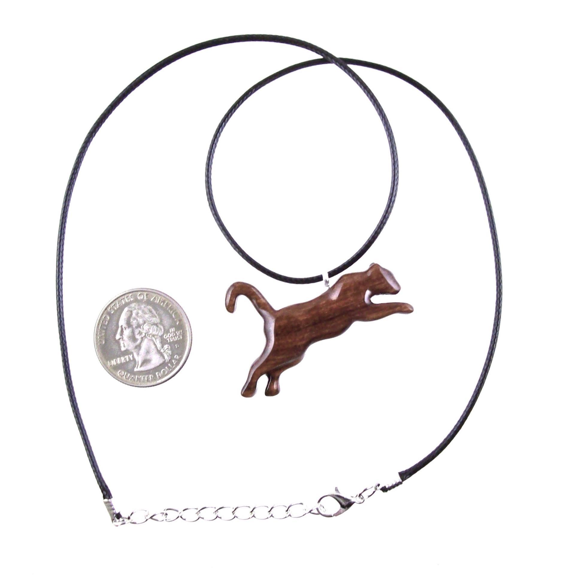 Wooden Lioness Pendant, Hand Carved Wood Lioness Necklace, Spirit Animal Leo Jewelry Gift