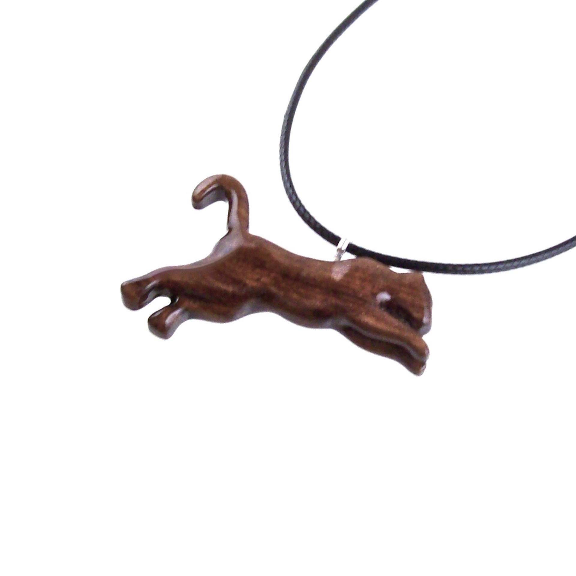 Wooden Lioness Pendant, Hand Carved Wood Lioness Necklace, Spirit Animal Leo Jewelry Gift
