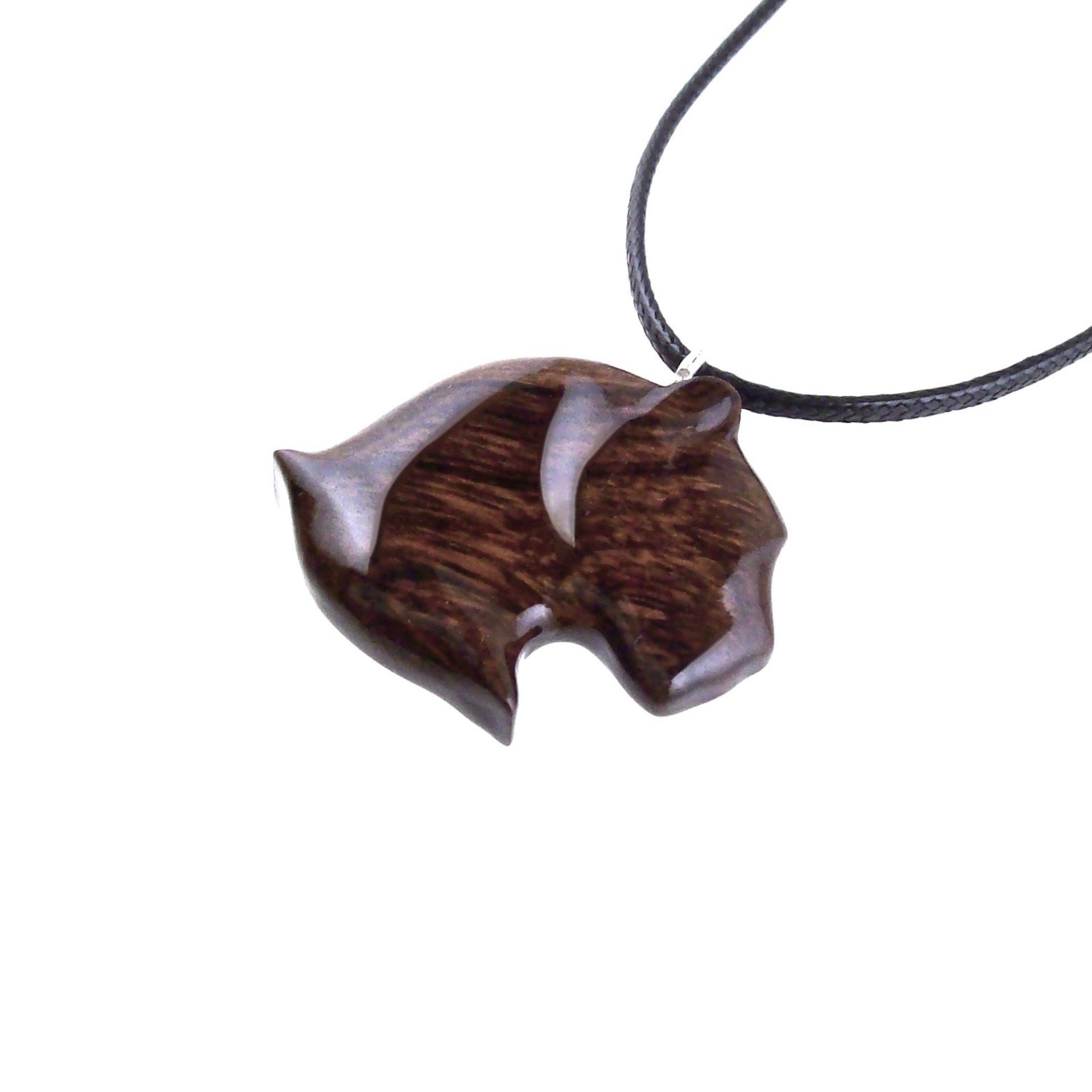 Hand Carved Jaguar Pendant, Panther Cougar Wooden Necklace, Spirit Animal Wood Jewelry Gift
