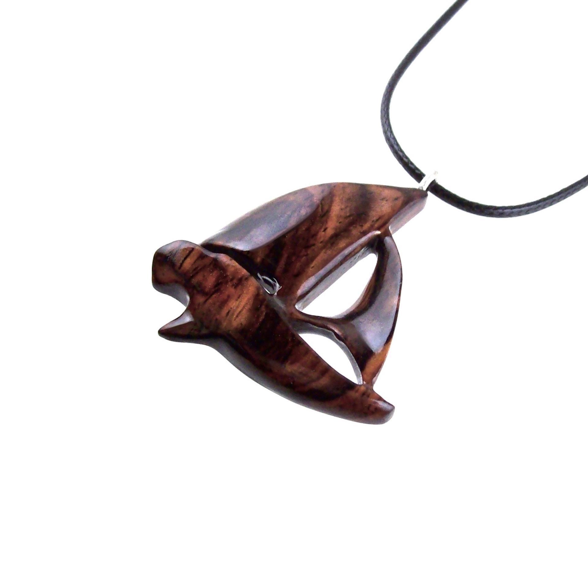 Hand Carved Wooden Sailboat Pendant Necklace, Wood Boat Necklace, Nautical Jewelry Gift