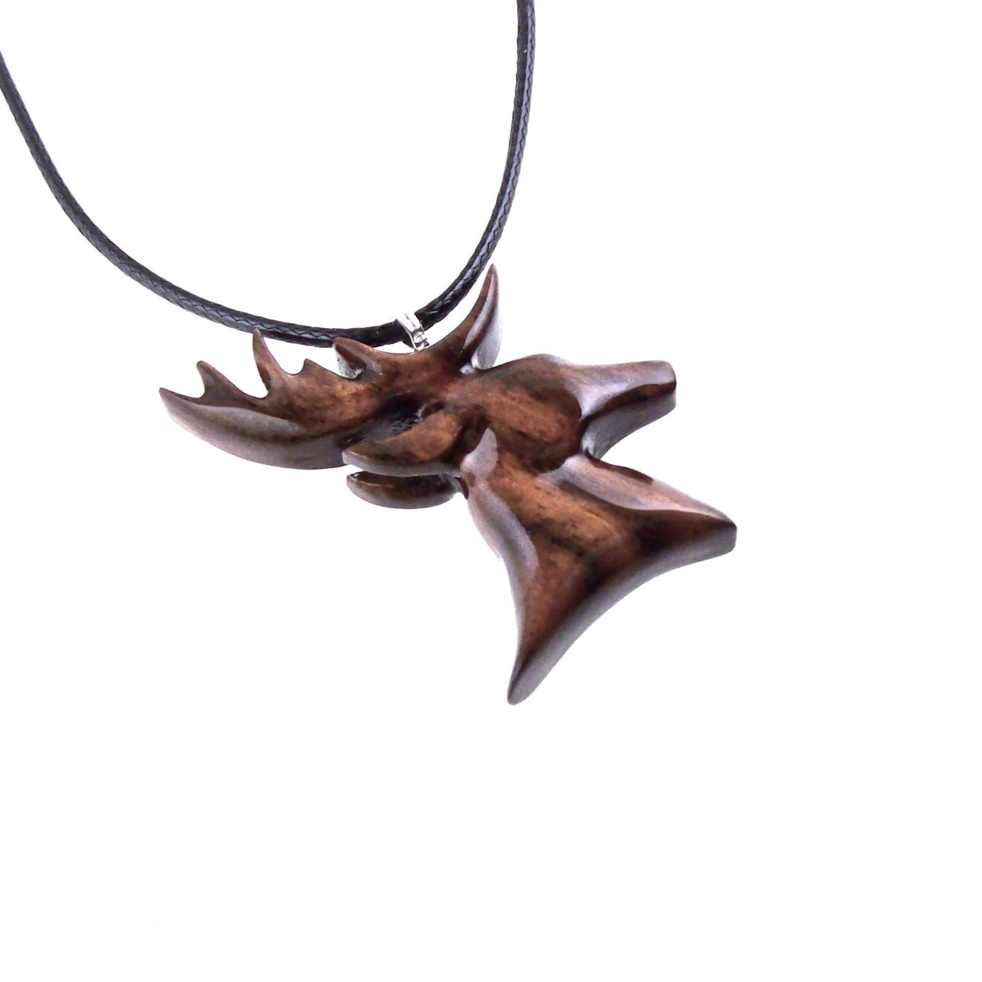 Stag Necklace, Hand Carved Wooden Deer Buck Pendant, Spirit Animal Totem Woodland Jewelry Gift