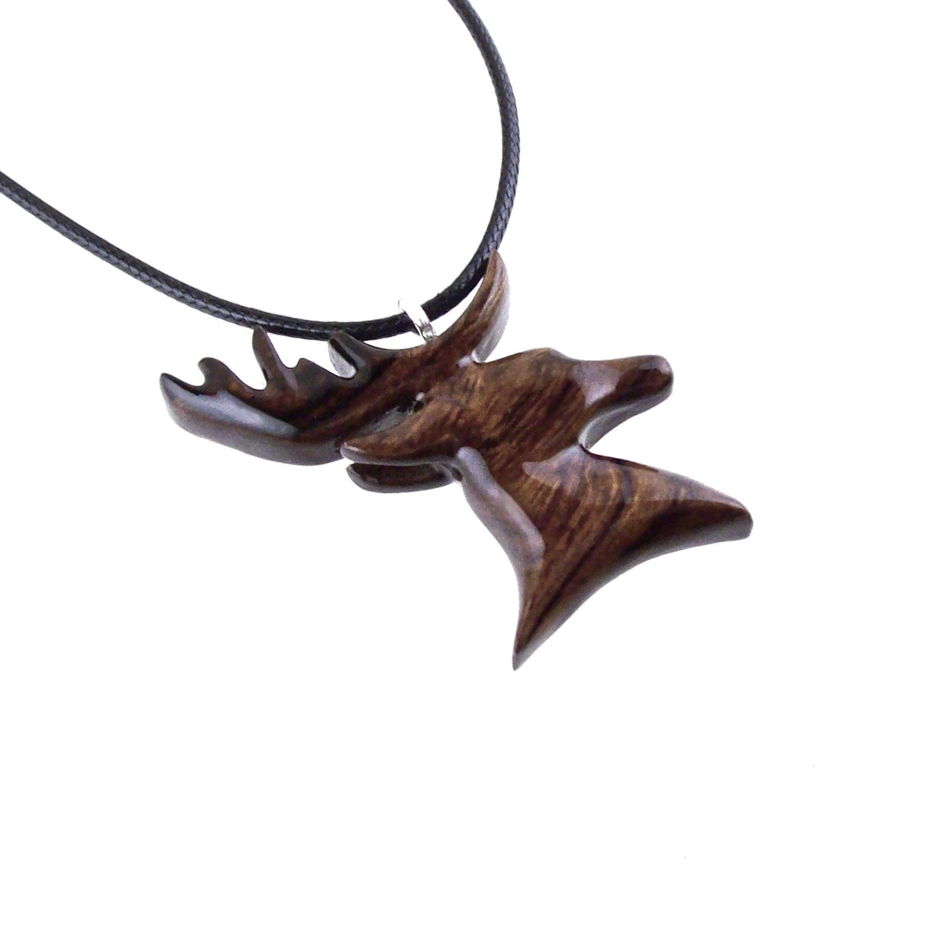 Hand Carved Stag Necklace, Wooden Deer Pendant, Spirit Animal Totem Gift, Woodland Jewelry