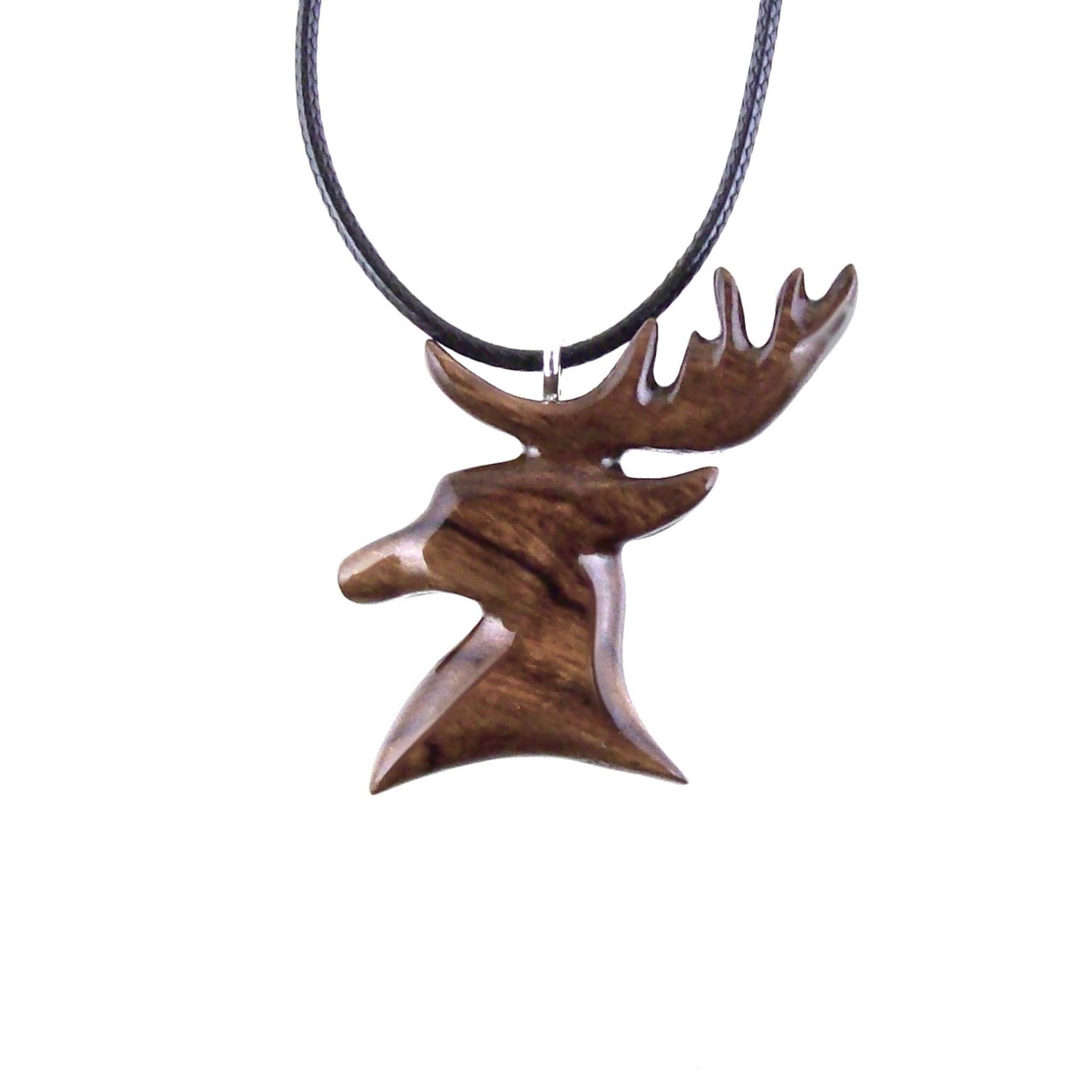 Hand Carved Stag Necklace, Wooden Deer Pendant, Spirit Animal Totem Gift, Woodland Jewelry