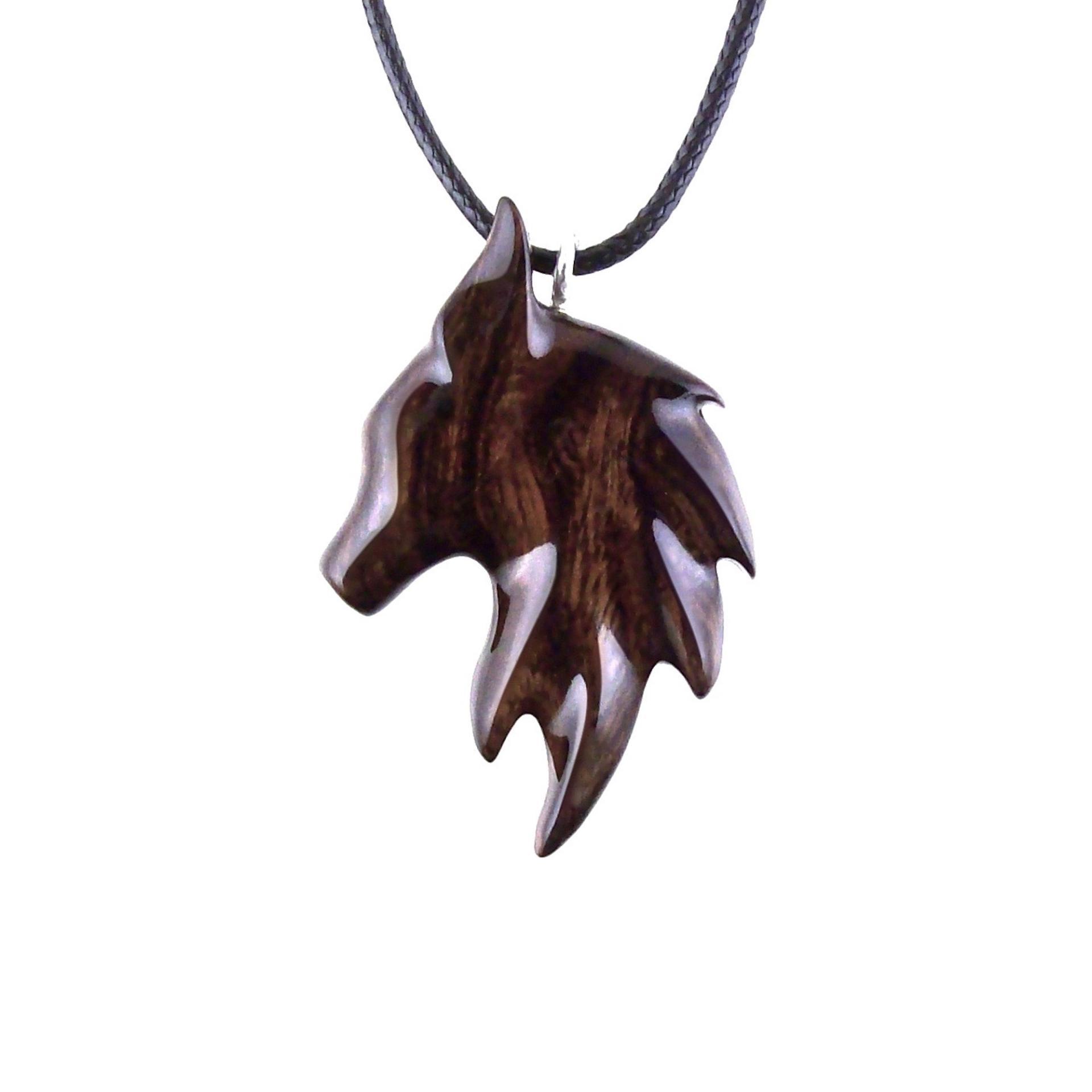 Hand Carved Fox Necklace, Wooden Fox Pendant for Men Women, Spirit Animal Jewelry Gift