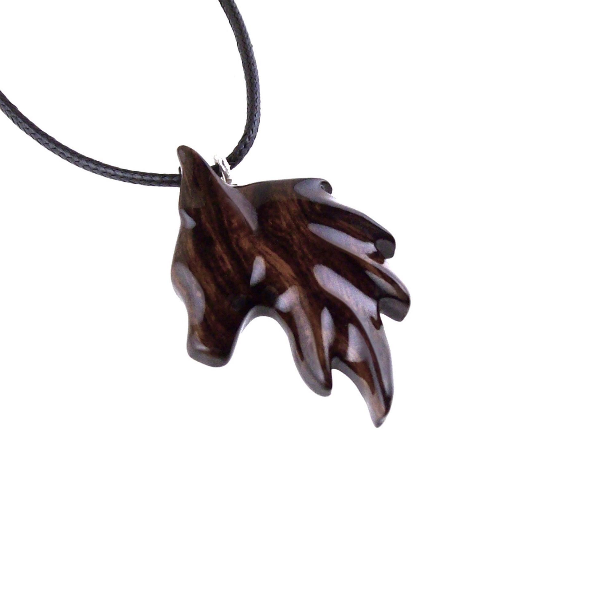 Hand Carved Fox Necklace, Wooden Fox Pendant for Men Women, Spirit Animal Jewelry Gift