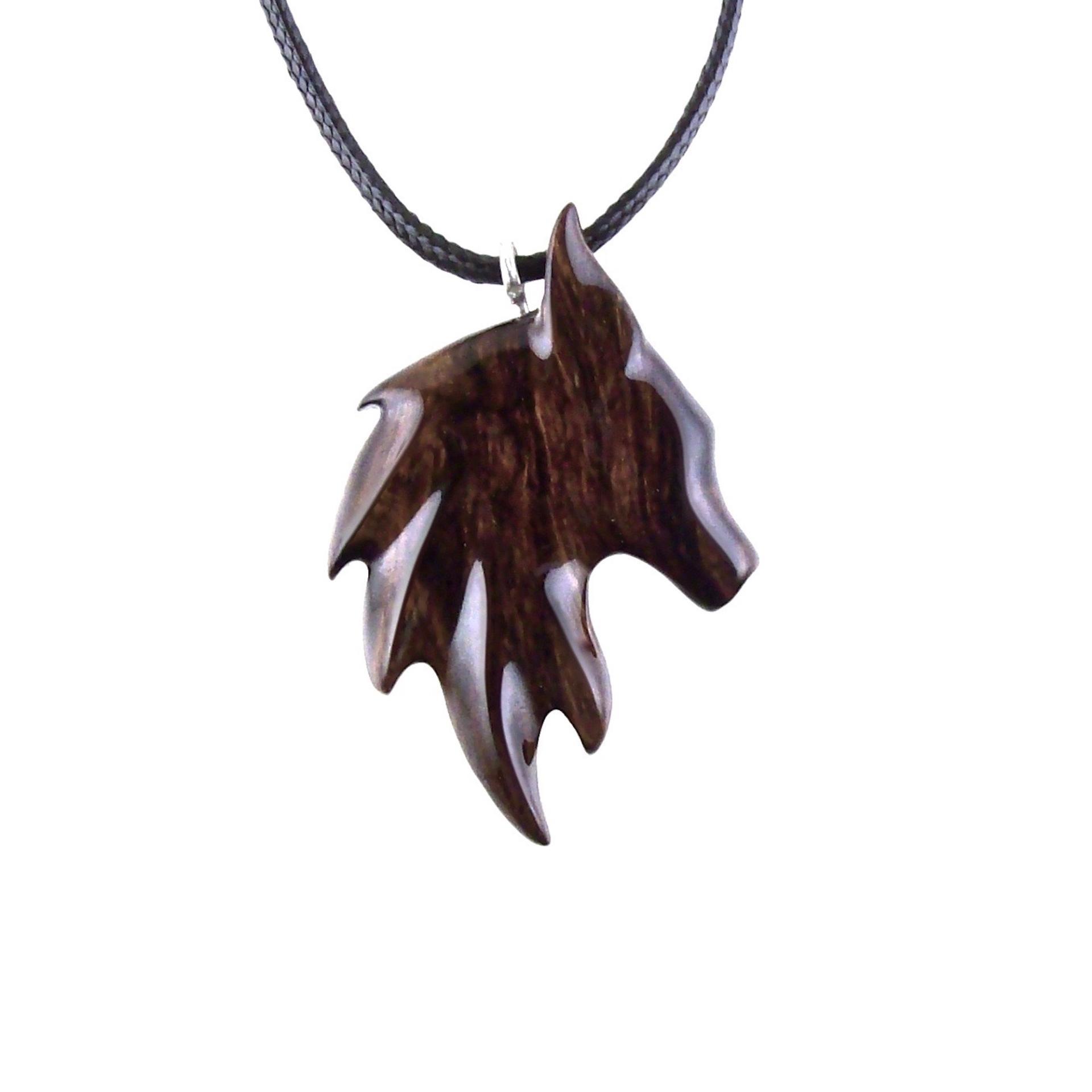 Hand Carved Fox Necklace, Wooden Fox Pendant for Men Women, Spirit Animal Jewelry Gift