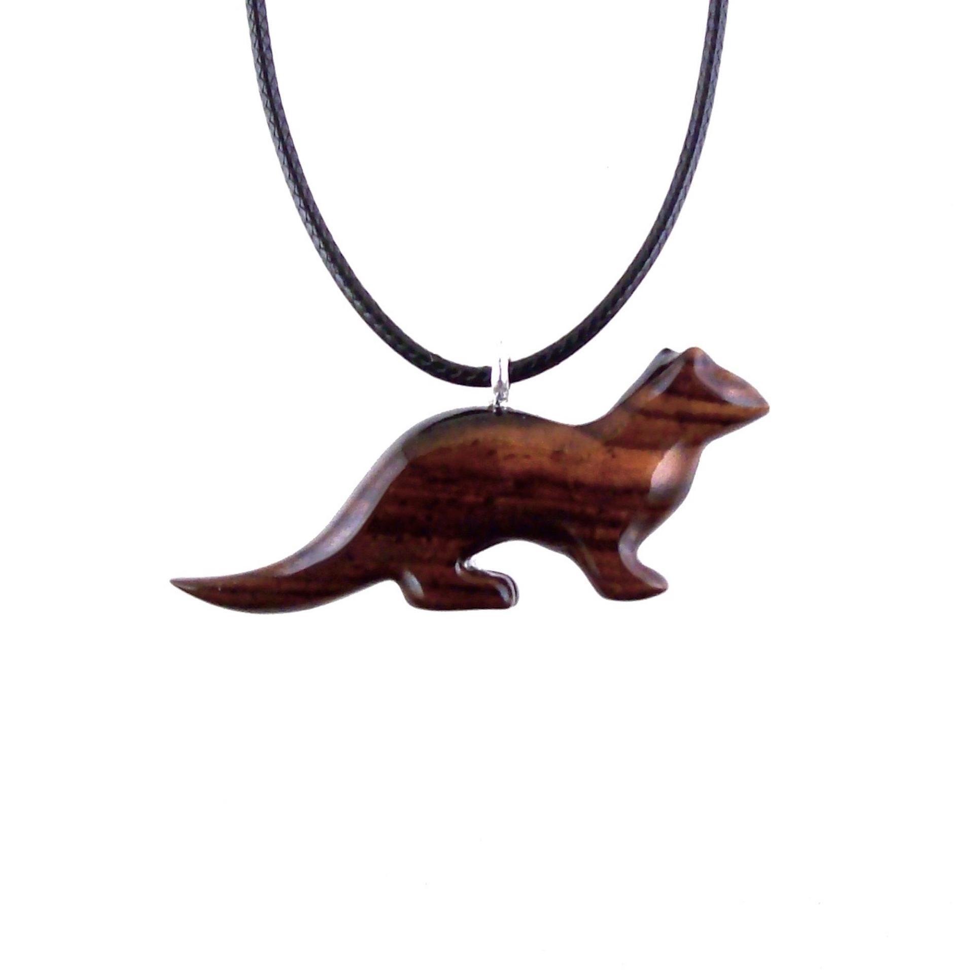 Otter Necklace, Hand Carved Wooden Sea Animal Pendant, Nautical Wood Jewelry for Men or Women