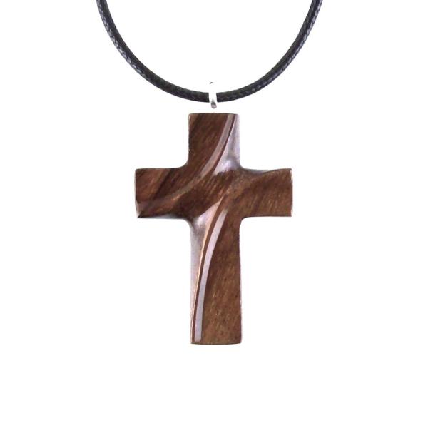 Wooden Cross Necklace, Hand Carved Wood Cross Pendant for Men Women, Christian Jewelry Gift