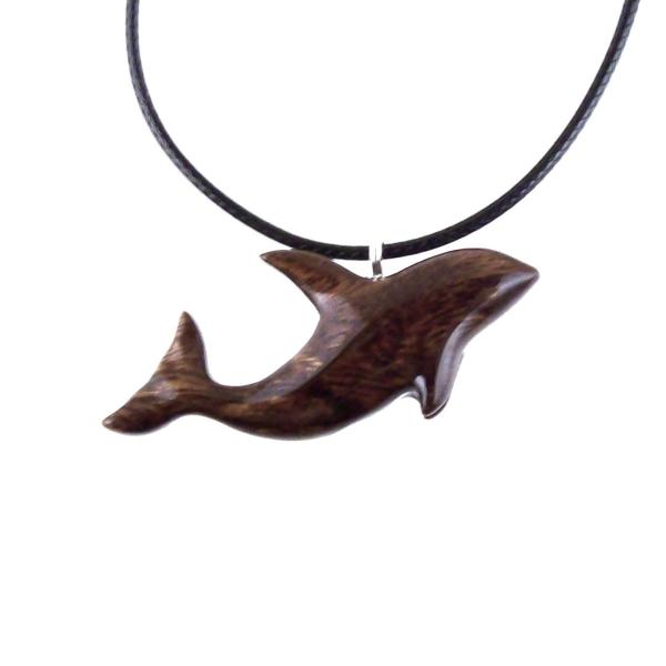 Hand Carved Orca Pendant, Wooden Whale Necklace, Sea Animal Pendant, Nautical Necklace for Men or Women, Wood Jewelry