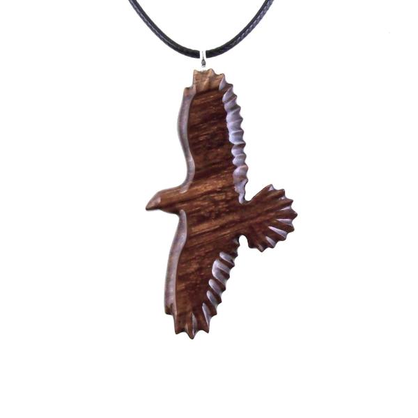 Hand Carved Raven Pendant, Wooden Crow Necklace, Handmade Wood Bird Jewelry for Men Women