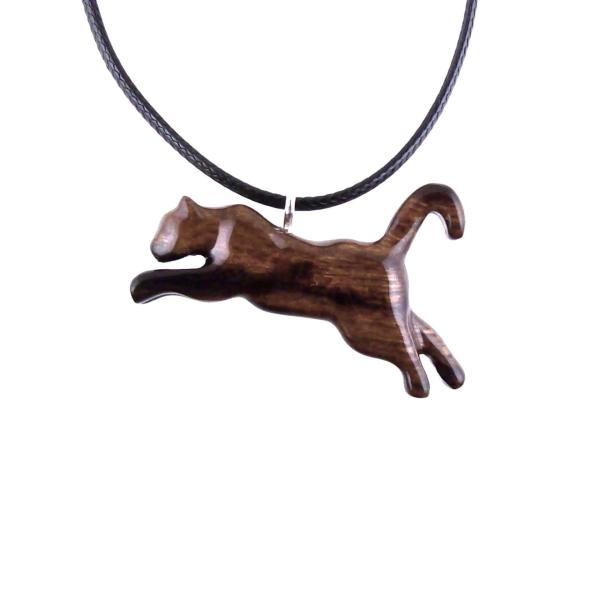 Lioness Necklace, Hand Carved Wooden Lioness Pendant, Spirit Animal Leo Wood Jewelry