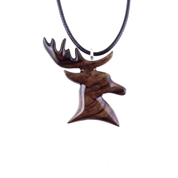 Hand Carved Stag Necklace, Wooden Deer Pendant, Spirit Animal Totem Gift, Woodland Jewelry
